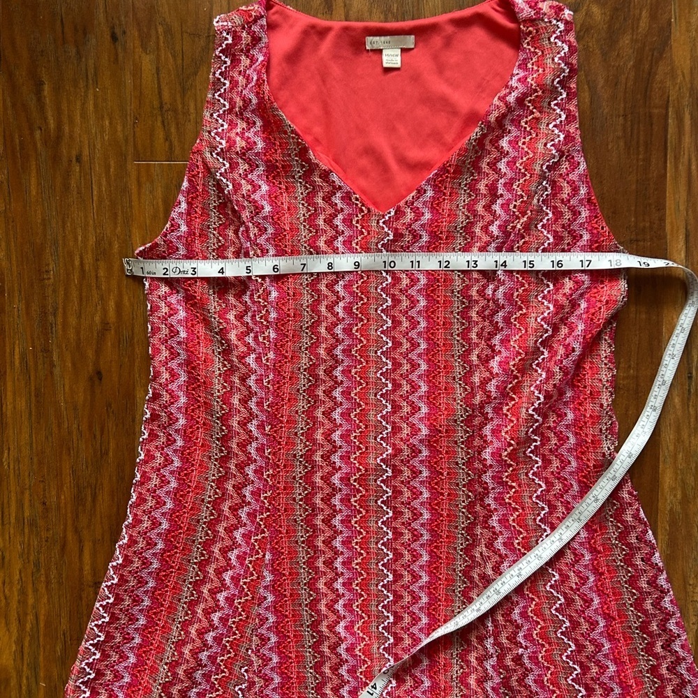 Multicolored Pink Chevron Patterned Sleeveless Mi… - image 4